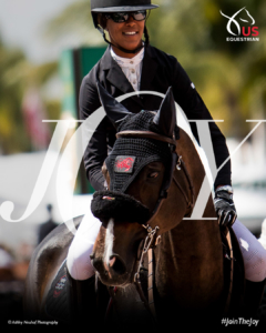 US equestrian ad featuring Mavis Spencer